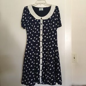 Heart print Peter Pan collar dress